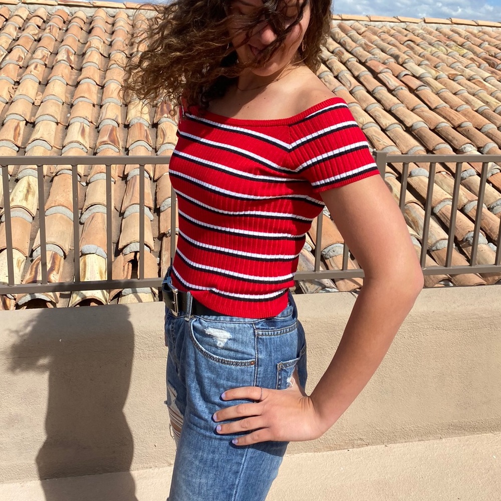 Red Striped Top